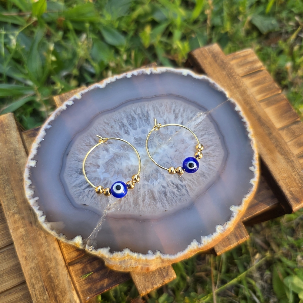 Nazar Evil Eye Hoop Earrings